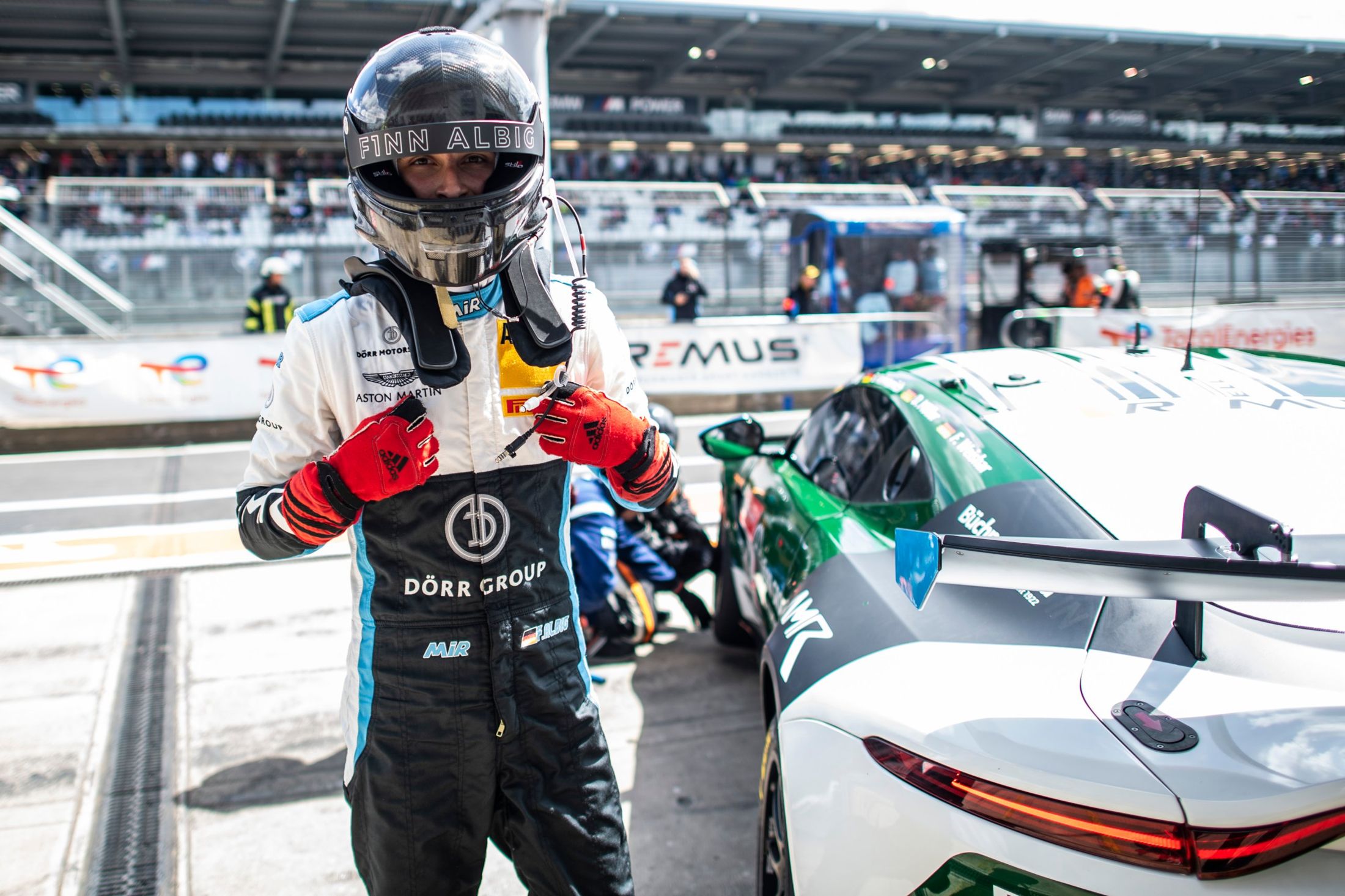 Finn Albig in the pit lane
