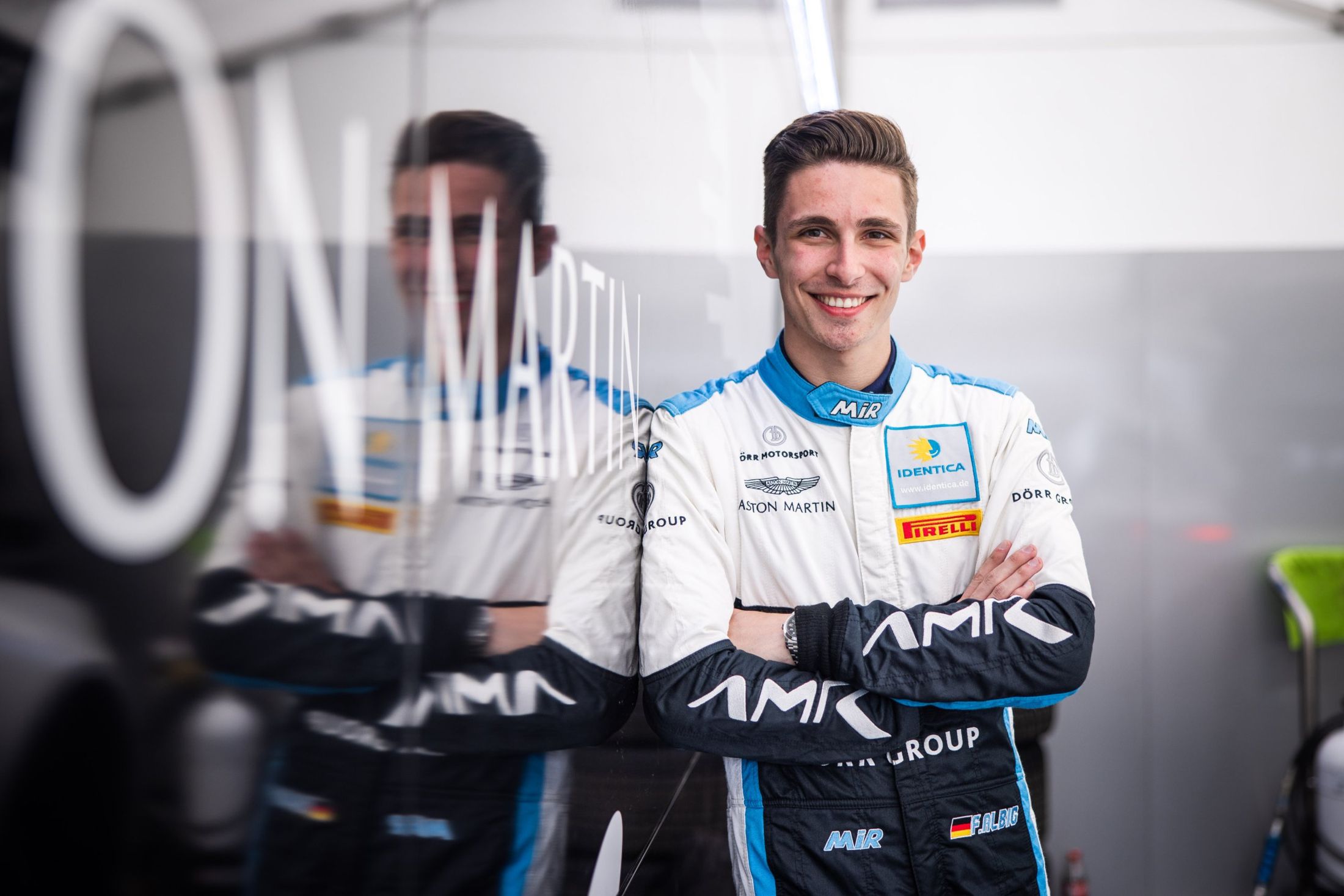 Finn Albig in his race suit
